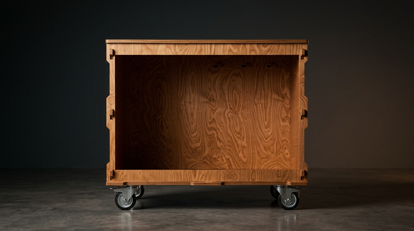 Handcrafted birch plywood mobile coffee bar